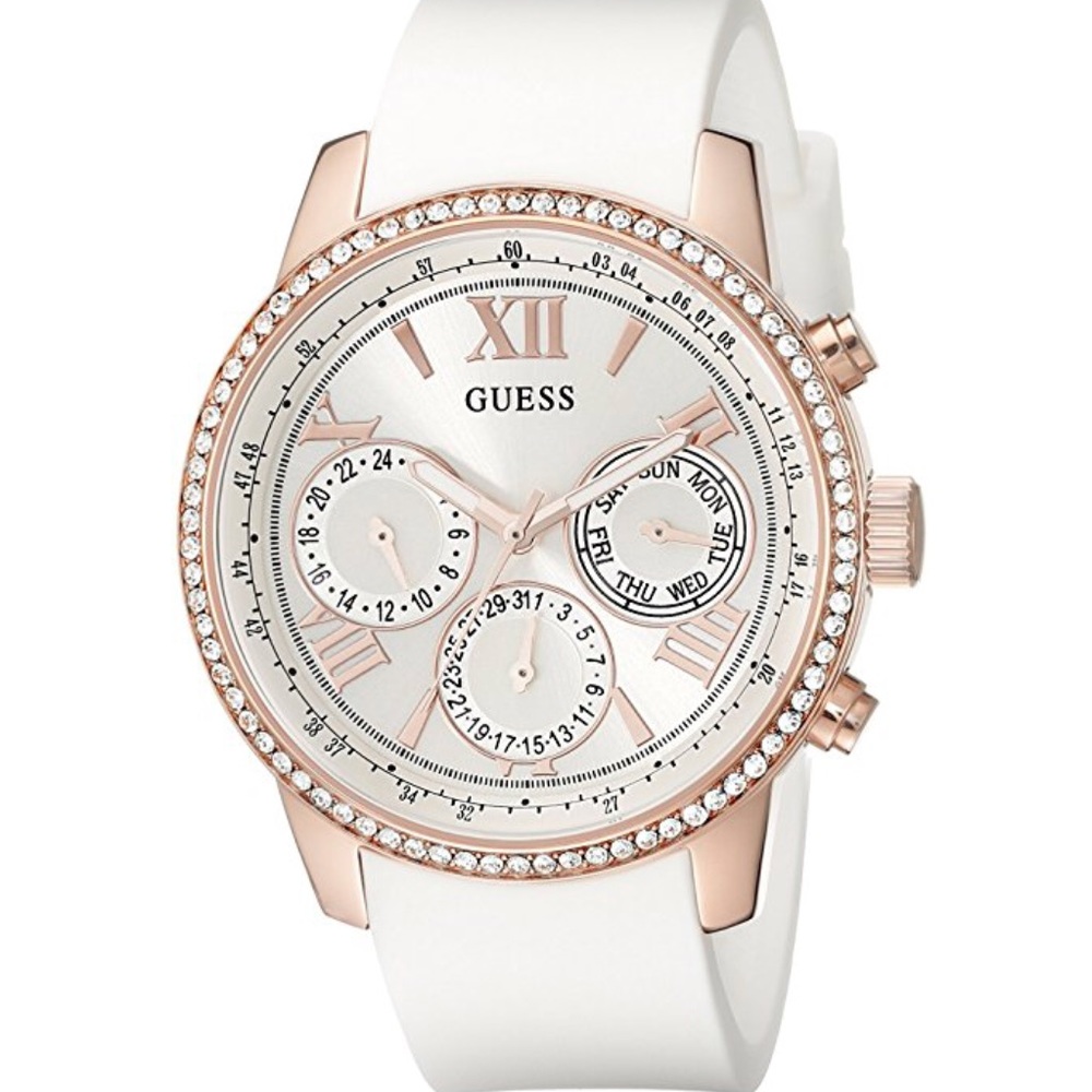 NWOT guess women’s white silicone strap watch 40mm